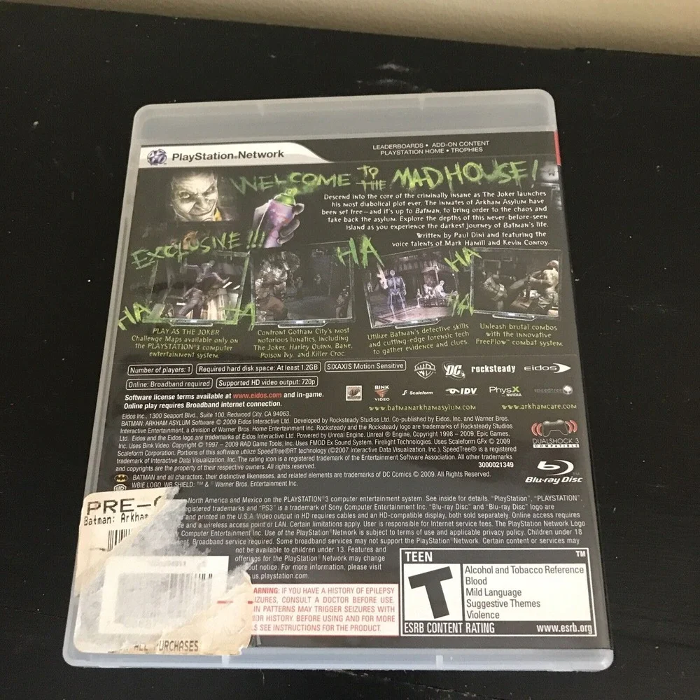 Batman: Arkham Asylum -‎ Playstation 3 untested